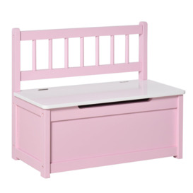2 In 1 Wooden Toy Box, Seat Bench Storage Chest, 60 x 30 x 50cm - thumbnail 1