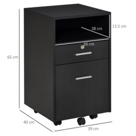 Mobile File Cabinet Lockable Documents Storage Unit with Five Wheels - thumbnail 3