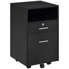 Mobile File Cabinet Lockable Documents Storage Unit with Five Wheels