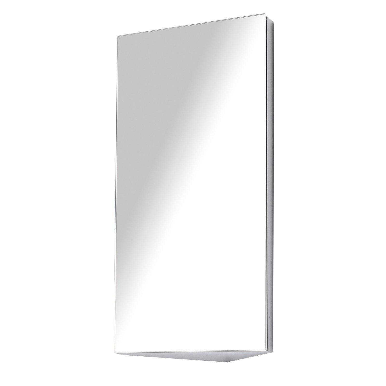Wall Mounted Bathroom Mirror Glass Storage Stainless Steel Cupboard - image 1