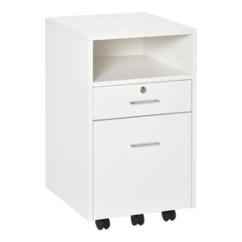 Mobile File Cabinet Lockable Documents Storage Unit with Five Wheels - thumbnail 1