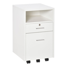 Mobile File Cabinet Lockable Documents Storage Unit with Five Wheels