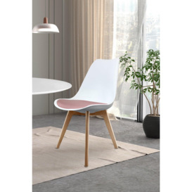 Soho Plastic Dining Chair with Squared Light Wood Legs