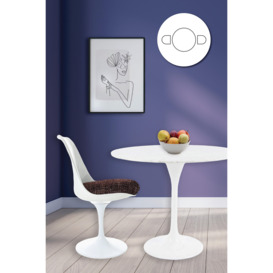 Tulip Set - Marble Medium Circular Table and Two Chairs with Textured Cushion