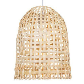 Traditional Eco-Friendly Bell Shaped Bamboo Strapped Pendant Lighting Shade - thumbnail 2