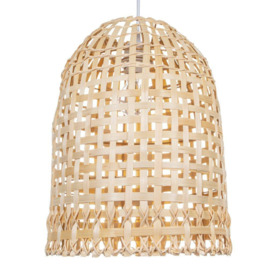 Traditional Eco-Friendly Bell Shaped Bamboo Strapped Pendant Lighting Shade - thumbnail 1