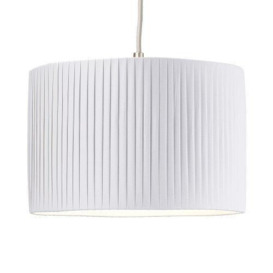 Contemporary Designer Double Pleated Cotton Fabric Drum Lamp Shade - thumbnail 2