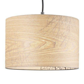 Eco Friendly Bamboo Wood Effect Lampshade with Black Woodland Trees Inner Lining - thumbnail 2