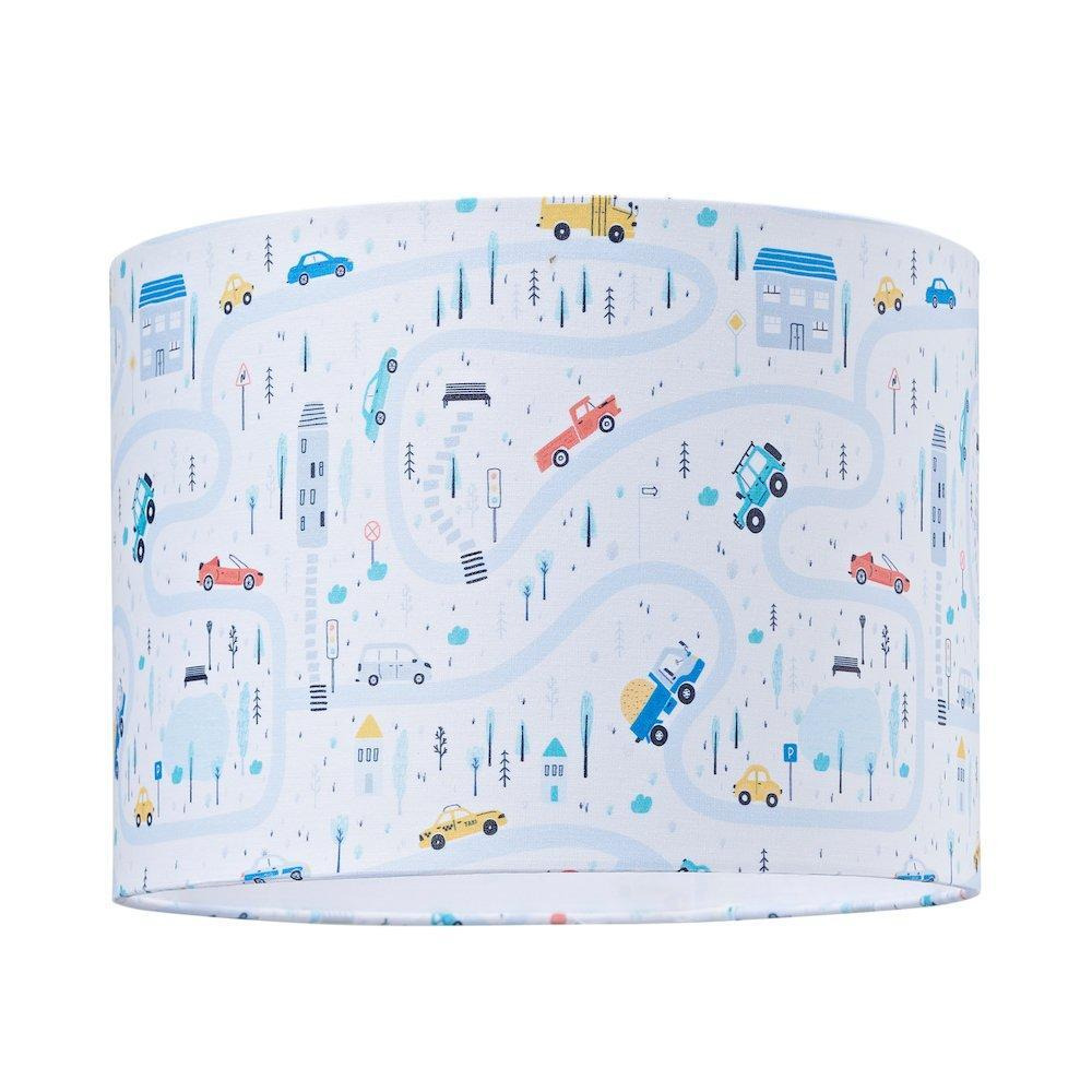 Children's Play Village Lamp Shade - Town City Car Roads Map with Cars & Trucks - image 1