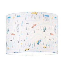 Children's Play Village Lamp Shade - Town City Car Roads Map with Cars & Trucks - thumbnail 2