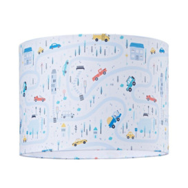 Children's Play Village Lamp Shade - Town City Car Roads Map with Cars & Trucks - thumbnail 1