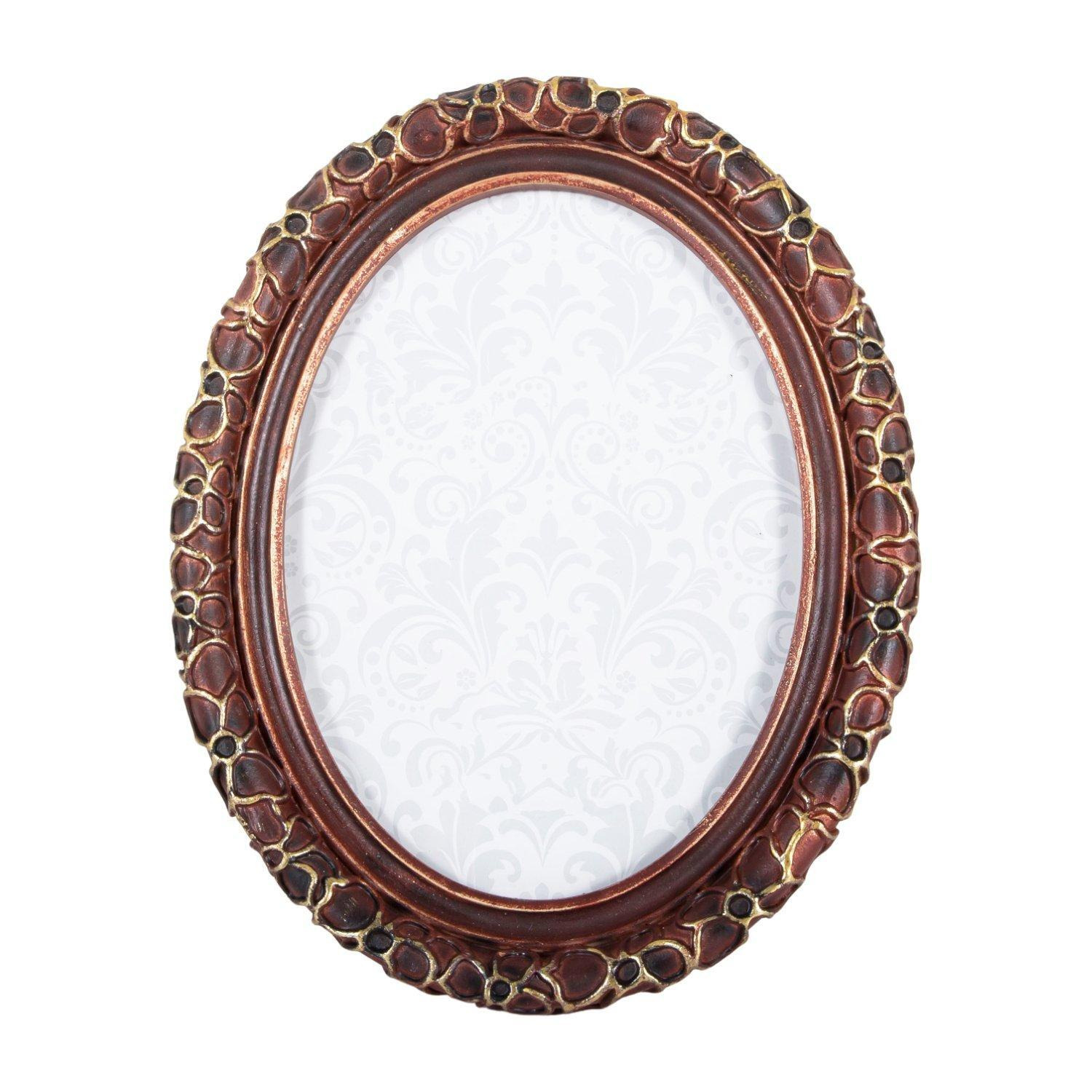 Antique and Vintage Rustic Burgundy Oval 5x7 Picture Frame for Table or Wall - image 1