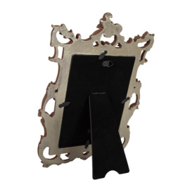 Ornate Rustic Bronze Scrollwork Floral 5x7 Picture Frame with Brushed Gold Trim - thumbnail 3