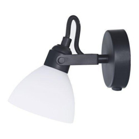 Contemporary and Chic Wall Spot Light with Switch and Glass Shade - thumbnail 2