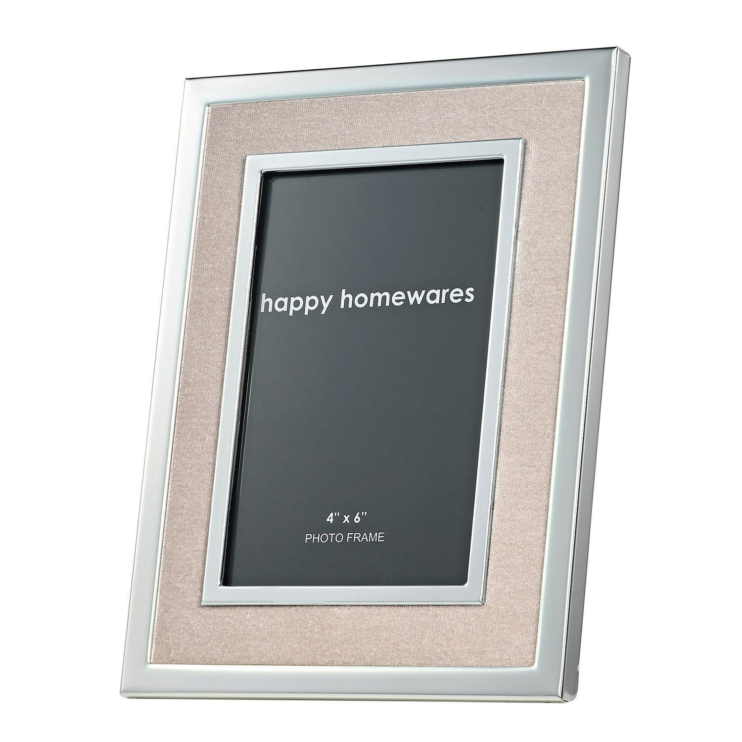 Modern Brushed Metal and Velvet Fabric Picture Frame - image 1