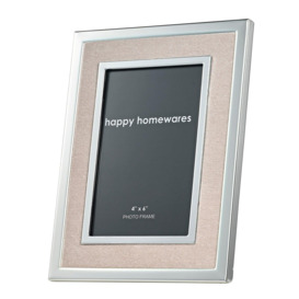 Modern Brushed Metal and Velvet Fabric Picture Frame