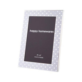 Modern Brushed Aluminium and Chrome 4x6 Picture Frame with Inner Mini Stars - thumbnail 2