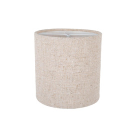 Small Round Drum Oatmeal Linen Fabric Shade - thumbnail 1