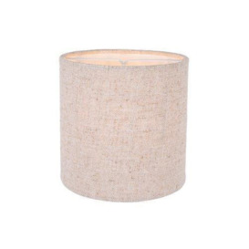 Small Round Drum Oatmeal Linen Fabric Shade - thumbnail 2