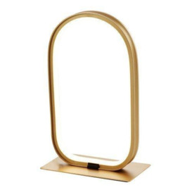 Modern and Minimalistic Matt Gold LED Oval Metal Table Lamp with Inline Switch - thumbnail 2