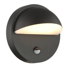 Modern Designer PIR Sensor LED Outdoor Wall Light Fitting with Matt Black Body - thumbnail 1