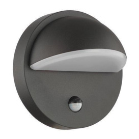 Modern Designer PIR Sensor LED Outdoor Wall Light Fitting with Matt Black Body - thumbnail 2