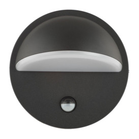 Modern Designer PIR Sensor LED Outdoor Wall Light Fitting with Matt Black Body - thumbnail 3
