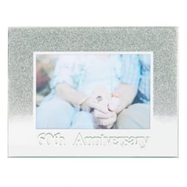 Silver Glitter 25th Anniversary Picture Frame with Acrylic Letters - 5 x 3.5