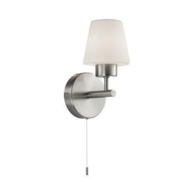 Modern Metal and Opal Glass IP44 Rated Bathroom Wall Lighting Fixture - thumbnail 2
