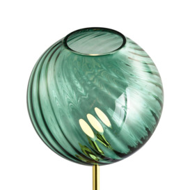 Designer Chic Floor Lamp with Brushed Metal Base and Glass Shade - thumbnail 3