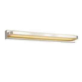 Modern Chrome Plated LED Bathroom Strip Wall Lamp with Switch Button and Glass - thumbnail 1