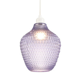 Modern Designer Curvy Diamond Etched Glass Pendant Lamp Shade