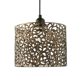 Elegant Classic Floral Metal Ceiling Pendant Lamp Shade 19cm x 25cm