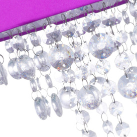 Modern Satin Fabric Pendant Light Shade with Acrylic Droplets - thumbnail 3