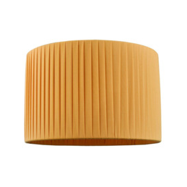 Contemporary Designer Double Pleated Cotton Fabric Drum Lamp Shade