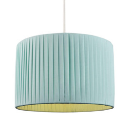 Contemporary Designer Double Pleated Cotton Fabric Drum Lamp Shade - thumbnail 3