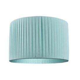 Contemporary Designer Double Pleated Cotton Fabric Drum Lamp Shade - thumbnail 1