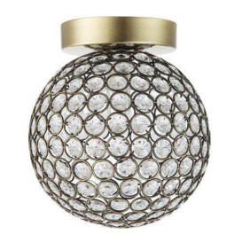Modern Metal and Clear Beaded Glass IP44 Rated Bathroom Ceiling Light - thumbnail 2