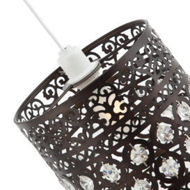 Traditional and Ornate Easy Fit Pendant Shade with Acrylic Droplets - thumbnail 3