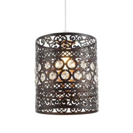 Traditional and Ornate Easy Fit Pendant Shade with Acrylic Droplets