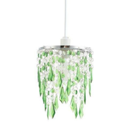 Modern Waterfall Design Pendant Shade with Acrylic Droplets and Beads - thumbnail 2