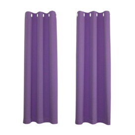 High Quality Polyester Room Darkening Curtains - Eyelet Thermal Curtain 2 Panel Pair - thumbnail 1