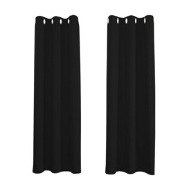 High Quality Polyester Room Darkening Curtains - Eyelet Thermal Curtain 2 Panel Pair - thumbnail 1