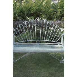 Metal Garden Bench Patio Furniture Seat Foldable Antique Grey - thumbnail 2