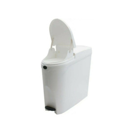 White  Pedal Operated Toilet Sanitary Bin 2 x 20 Litre Capacity - thumbnail 2