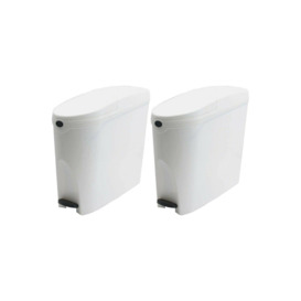 White  Pedal Operated Toilet Sanitary Bin 2 x 20 Litre Capacity