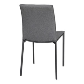 Pair Of Charcoal Fabric Dining Chairs With Black Metal Legs - thumbnail 2