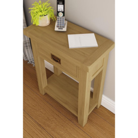 Solid Natural Oak Telephone Table Ready Assembled - thumbnail 2
