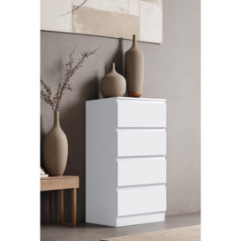 Matt White 4 Drawer Chest Of Drawers Bedroom Storage Furniture