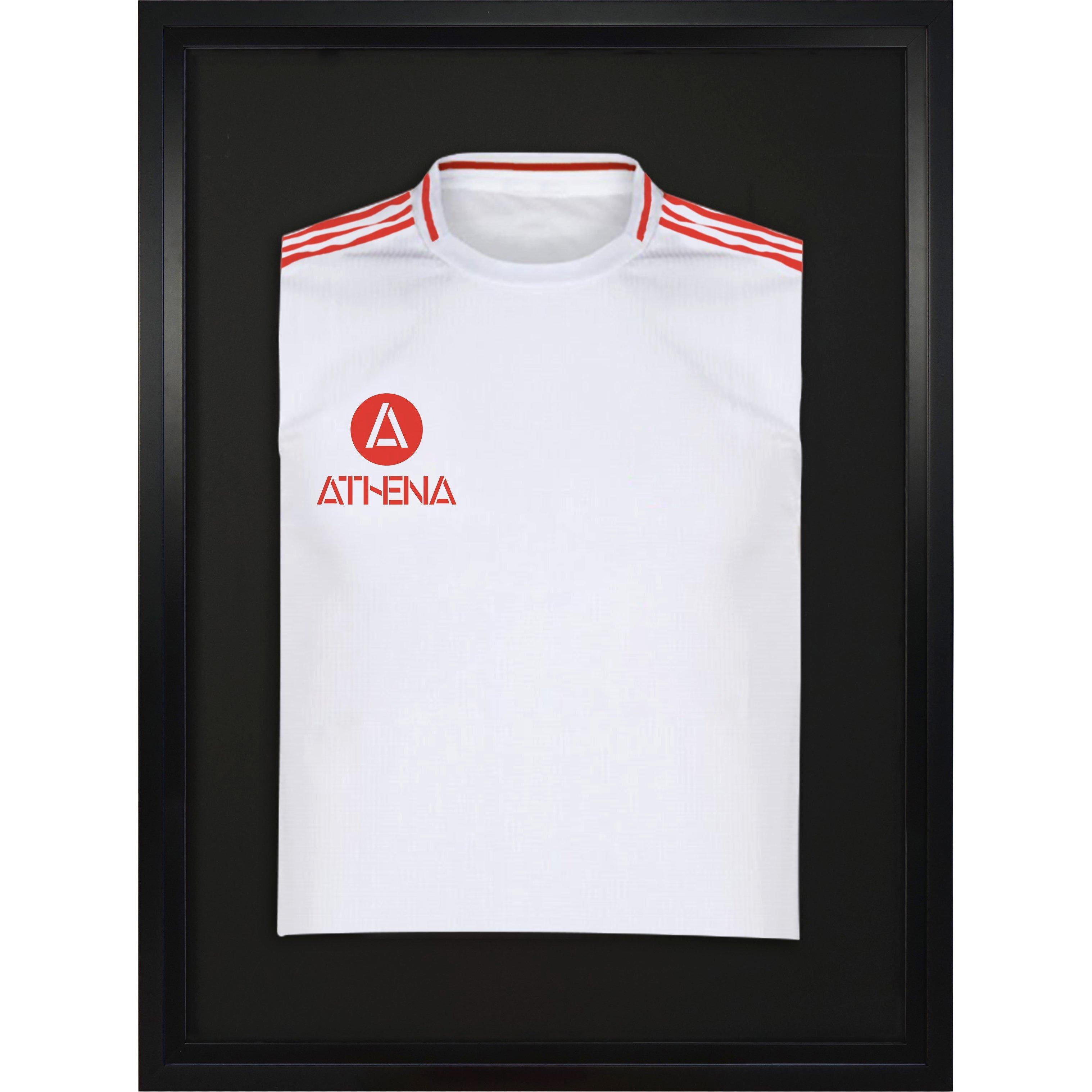 Athena Standard Mounted Sports Shirt Display Frame with Black Frame and Black Inner Frame 60 x 80cm